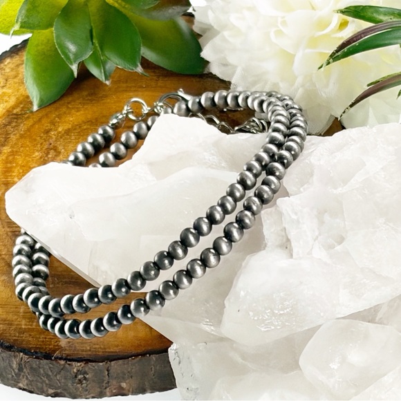 Navajo Pearl Style Bead Necklace Boho Cowgirl Southwest Western Chain New - Picture 4 of 9